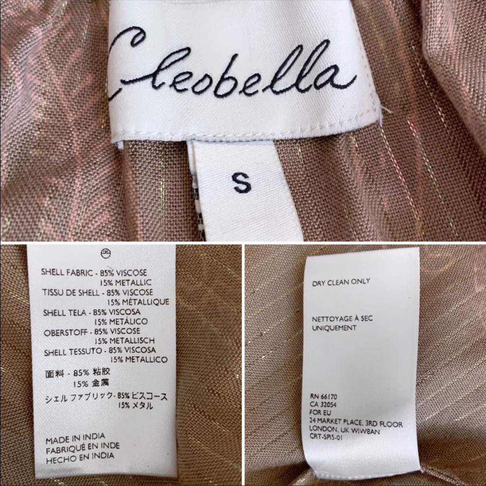 Cleobella Tan Gold Off Shoulder Ruffle Crop Top - Picture 7 of 8